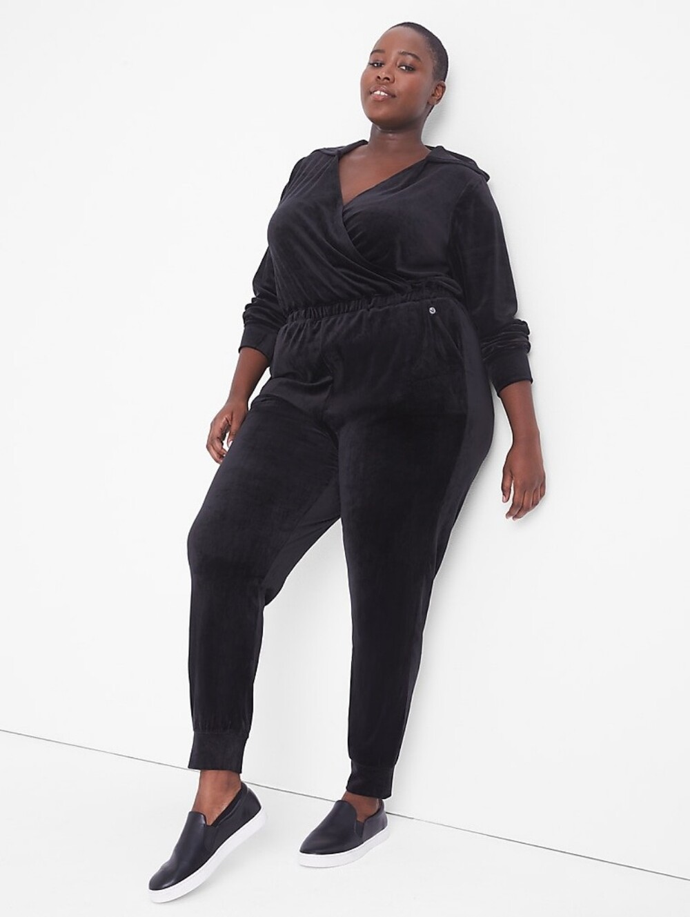 Hooded Velour Jumpsuit